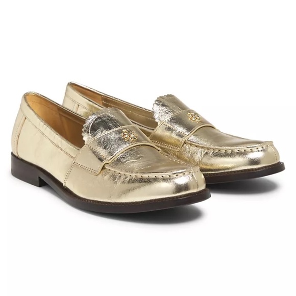 Tory Burch Classic Metallic Leather Loafers - Picture 4 of 8
